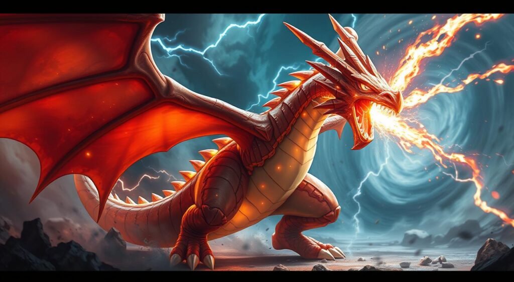 mega evolução dragonite em batalha